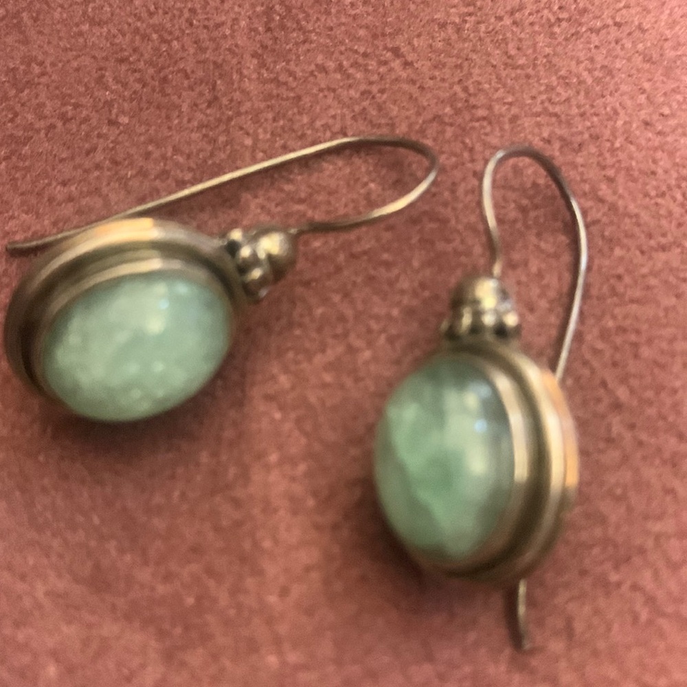 .925 silver And Jade earrings